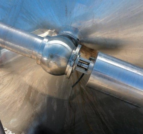 2,000 Gallon S/S Vertical Single Wall Sweep Agitated Tank