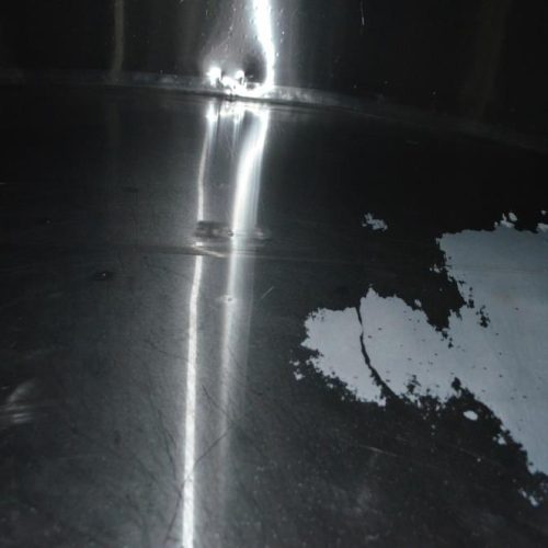 6,000 Gallon Mueller S/S Vertical Lined Ammonia Jacketed Agitated Silo