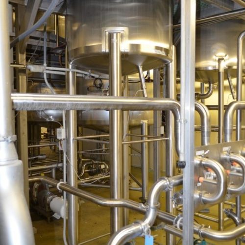 500 Gallon Crepaco S/S Vertical Single Wall Tank with High Shear Agitator