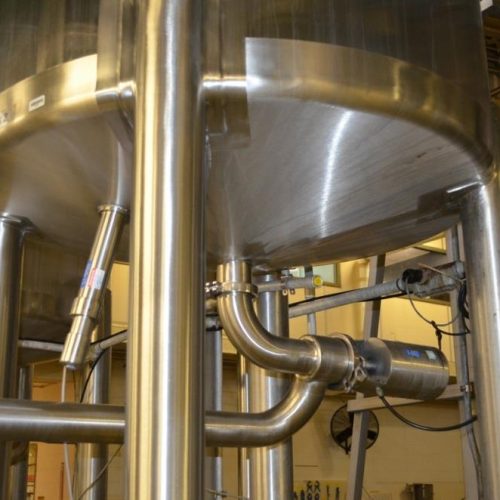 500 Gallon Crepaco S/S Vertical Single Wall Tank with High Shear Agitator