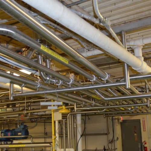 Large Quantity of S/S Process Piping in Blend Room