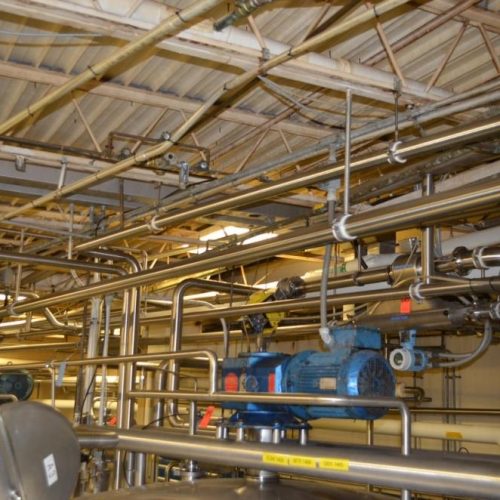 Large Quantity of S/S Process Piping in Blend Room