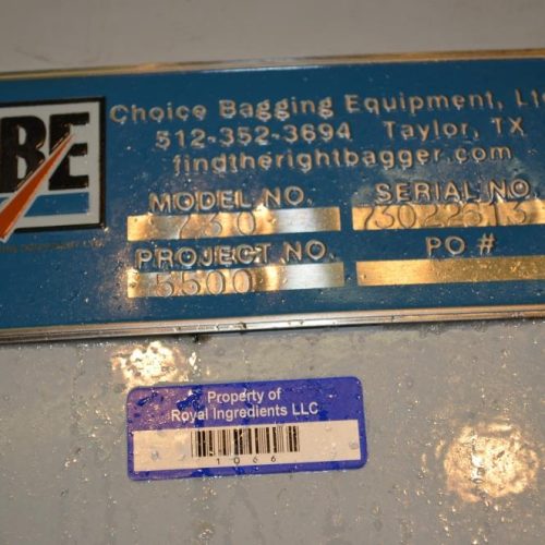 Choice Bagging Model 730 Single Nozzle Pneumatic Style Valve Bag Filler