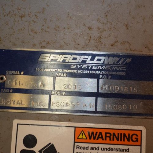 Spiroflow 6 in Dia x 196 in L Flexible 7.5 HP C/S Poly Screw Conveyor