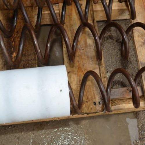 Spiroflow 6 in Dia x 196 in L Flexible 7.5 HP C/S Poly Screw Conveyor