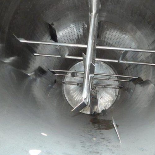 6,000 Gallon Feldmeier Vertical Dished Heads S/S Jacketed Sweep Agitated Tank