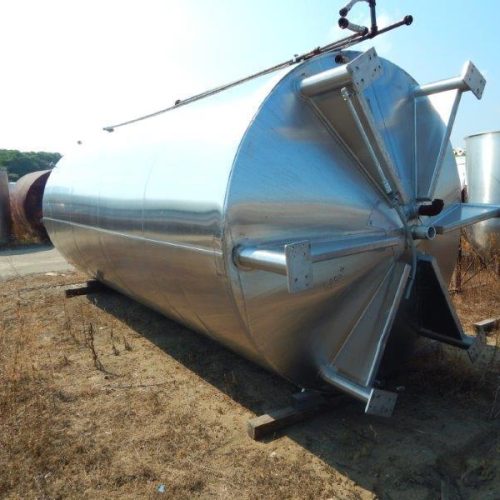 6,000 Gallon Feldmeier Vertical Dished Heads S/S Jacketed Sweep Agitated Tank