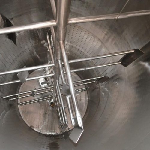 6,000 Gallon Feldmeier Vertical Dished Heads S/S Jacketed Sweep Agitated Tank