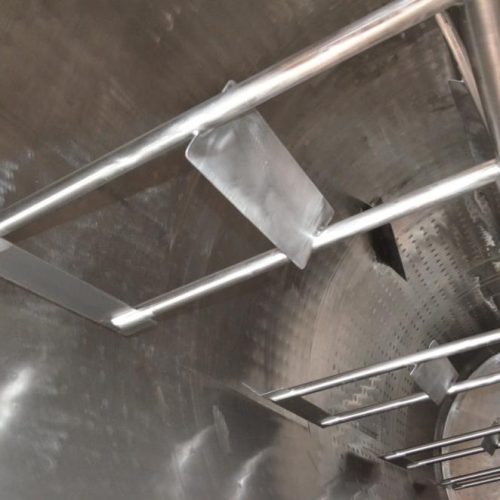 6,000 Gallon Feldmeier Vertical Dished Heads S/S Jacketed Sweep Agitated Tank