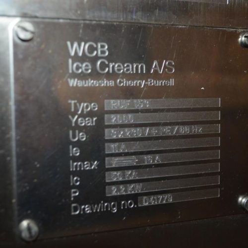 Waukesha Cherry Burrell Model RUF158 Stainless Steel Ice Cream Tub Filler