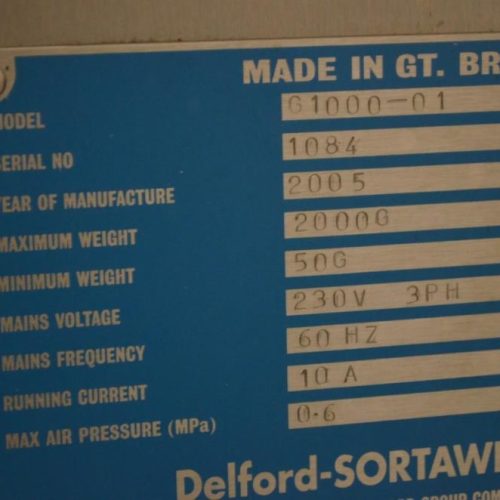 AEW Delford Model G100001 Conveyorized Checkweigher