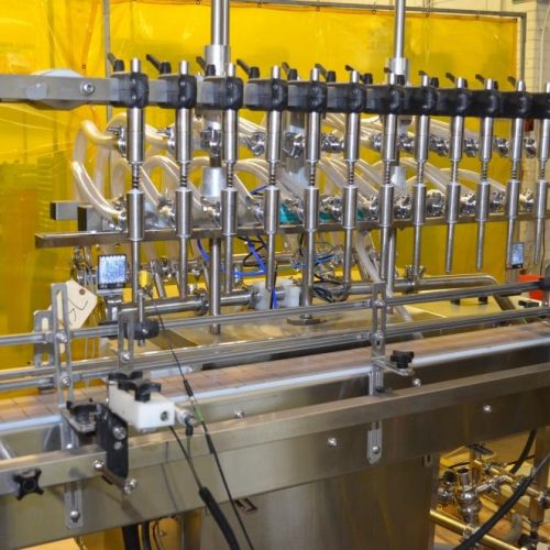 Inline Filling System Model IFSFOF12, (12) Head S/S Inline Overflow Liquid Filler