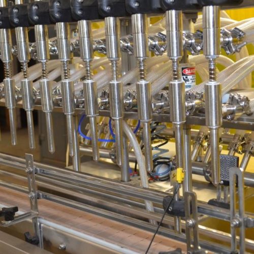 Inline Filling System Model IFSFOF12, (12) Head S/S Inline Overflow Liquid Filler
