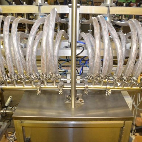 Inline Filling System Model IFSFOF12, (12) Head S/S Inline Overflow Liquid Filler