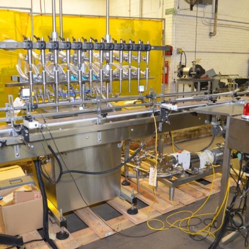 Inline Filling System Model IFSFOF12, (12) Head S/S Inline Overflow Liquid Filler
