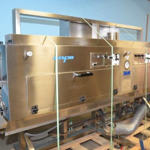 NAFM Model LX350SSCE S/S Full Body 500 CPM Sleeve Labeler w/ Steam Shrink Tunnel