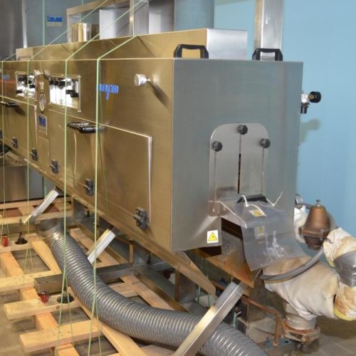 NAFM Model LX350SSCE S/S Full Body 500 CPM Sleeve Labeler w/ Steam Shrink Tunnel