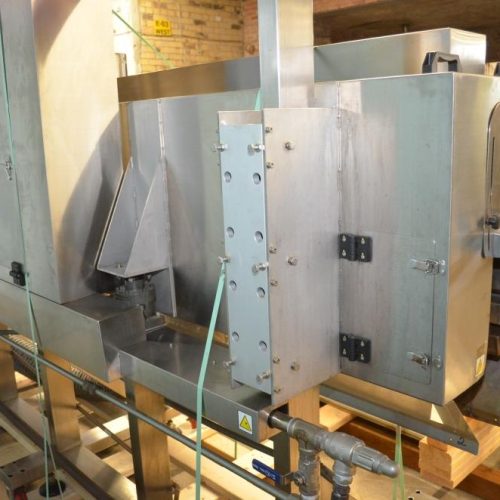 NAFM Model LX350SSCE S/S Full Body 500 CPM Sleeve Labeler w/ Steam Shrink Tunnel