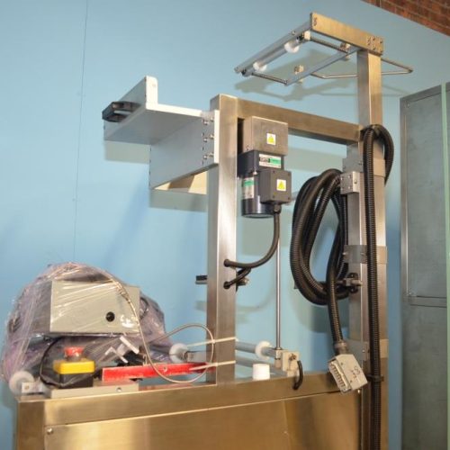 NAFM Model LX350SSCE S/S Full Body 500 CPM Sleeve Labeler w/ Steam Shrink Tunnel