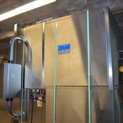 NAFM Model LX350SSCE S/S Full Body 500 CPM Sleeve Labeler w/ Steam Shrink Tunnel