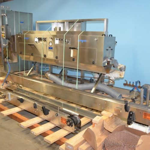 NAFM Model LX350SSCE S/S Full Body 500 CPM Sleeve Labeler w/ Steam Shrink Tunnel