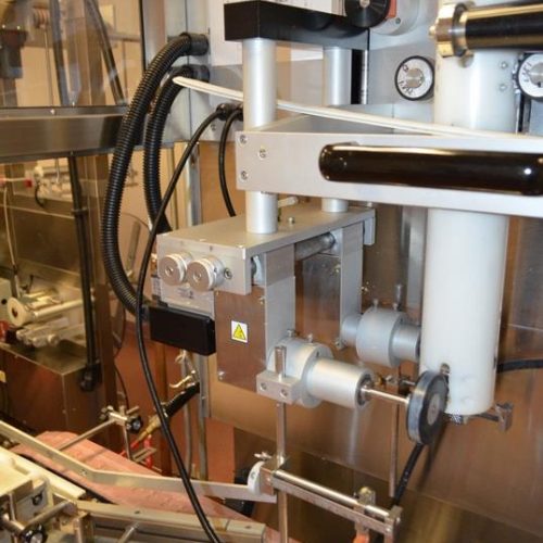 NAFM Model LX350SSCE S/S Full Body 500 CPM Sleeve Labeler w/ Steam Shrink Tunnel