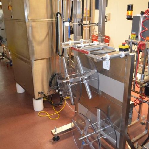 NAFM Model LX350SSCE S/S Full Body 500 CPM Sleeve Labeler w/ Steam Shrink Tunnel