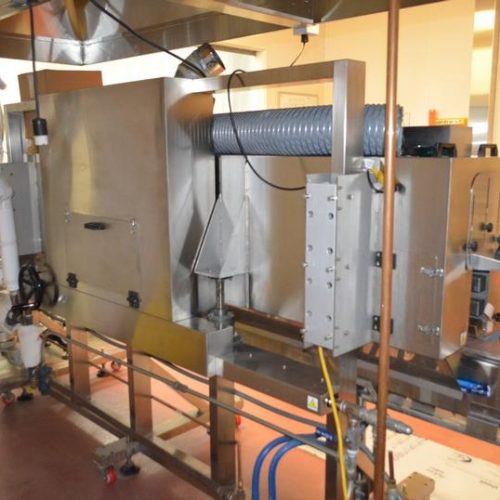 NAFM Model LX350SSCE S/S Full Body 500 CPM Sleeve Labeler w/ Steam Shrink Tunnel