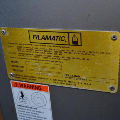 Filamatic MRV 6-Head Inline S/S Volumetric Filler w (6) 140cc PD pumps