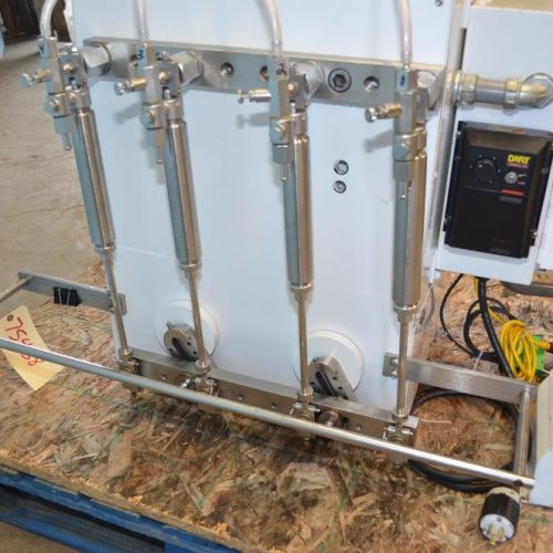Filamatic Model DAB100 (4) Head Bench Top Inline Piston Filler with 12 Pumps