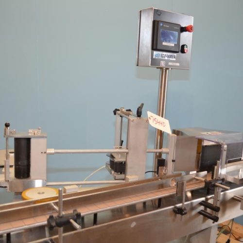 NJM CLI Model UNI300VAS034 S/S 140 CPM Pressure Sensitive Wraparound Labeler