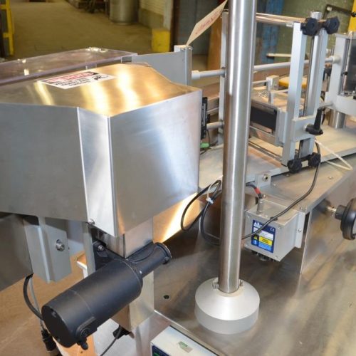 NJM CLI Model UNI300VAS034 S/S 140 CPM Pressure Sensitive Wraparound Labeler