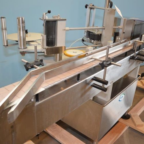 NJM CLI Model UNI300VAS034 S/S 140 CPM Pressure Sensitive Wraparound Labeler