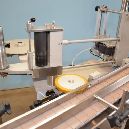 NJM CLI Model UNI300VAS034 S/S 140 CPM Pressure Sensitive Wraparound Labeler
