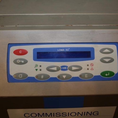 Loma Model IQ2 S/S 14 in W x 3 in H Aperture Metal Detector With Pneumatic Ram Reject