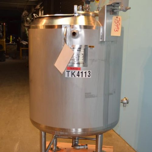100 Gallon Feldmeier Vertical S/S Jacketed Turbine Agitated Tank