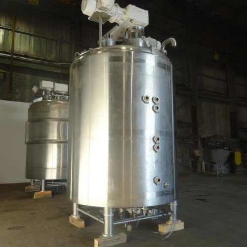 3,000 Gallon DCI 316 S/S Vertical Jacketed Twin Agitated Reactor