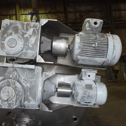 3,000 Gallon DCI 316 S/S Vertical Jacketed Twin Agitated Reactor