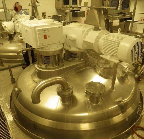 3,000 Gallon DCI 316 S/S Vertical Jacketed Twin Agitated Reactor