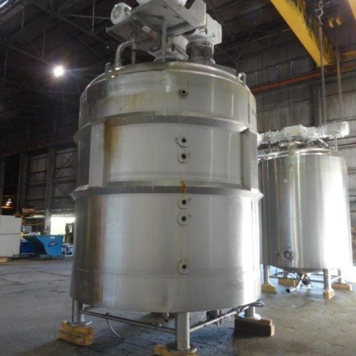4,000 Gallon DCI 316 S/S Vertical Jacketed Twin Agitated Reactor