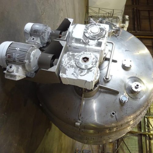 4,000 Gallon DCI 316 S/S Vertical Jacketed Twin Agitated Reactor