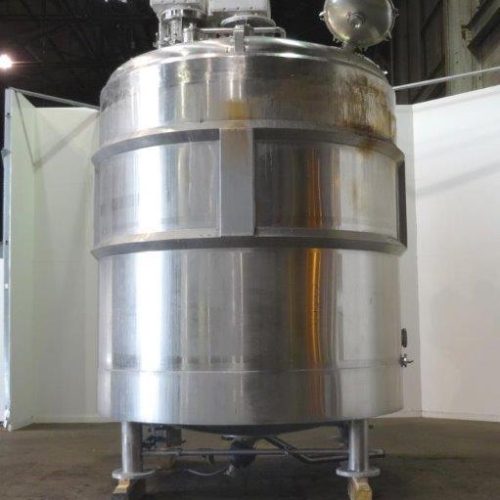 4,000 Gallon DCI 316 S/S Vertical Jacketed Twin Agitated Reactor