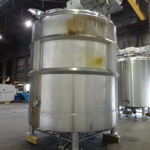 4,000 Gallon DCI 316 S/S Vertical Jacketed Twin Agitated Reactor