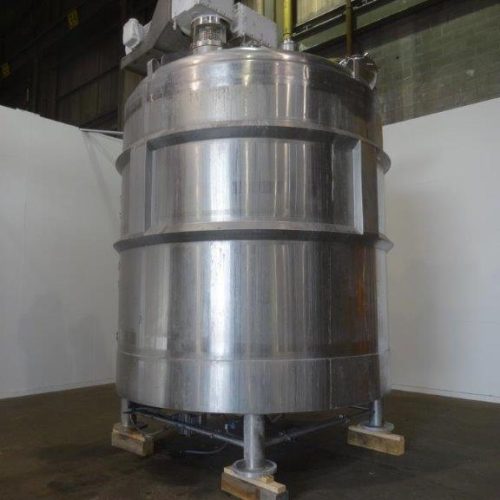 4,000 Gallon DCI 316 S/S Vertical Jacketed Twin Agitated Reactor