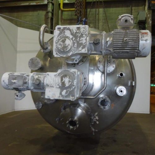 4,000 Gallon DCI 316 S/S Vertical Jacketed Twin Agitated Reactor