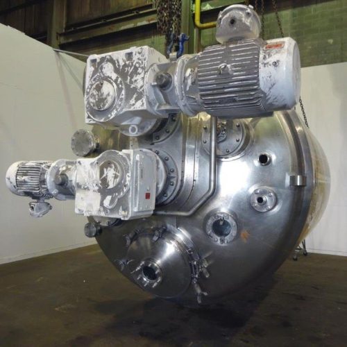 4,000 Gallon DCI 316 S/S Vertical Jacketed Twin Agitated Reactor