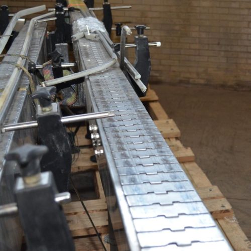 4 1/2 in W x 176 in L Powered Table Top Conveyor with S/S Chain