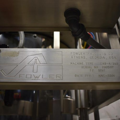 Fowler/Zalkin Model CAS4360 Four-Head 100 CPM Rotary Capper