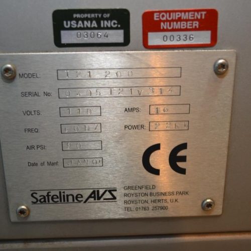 Safeline Model T21200 S/S 7 3/4 in W x 1 1/8 in H Aperture X-Ray Inspection Machine