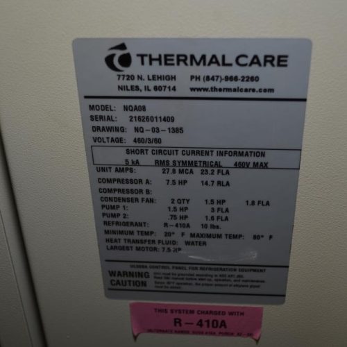 Thermal Care Accuchiller Model NQA08 Air-Cooled Water Chiller